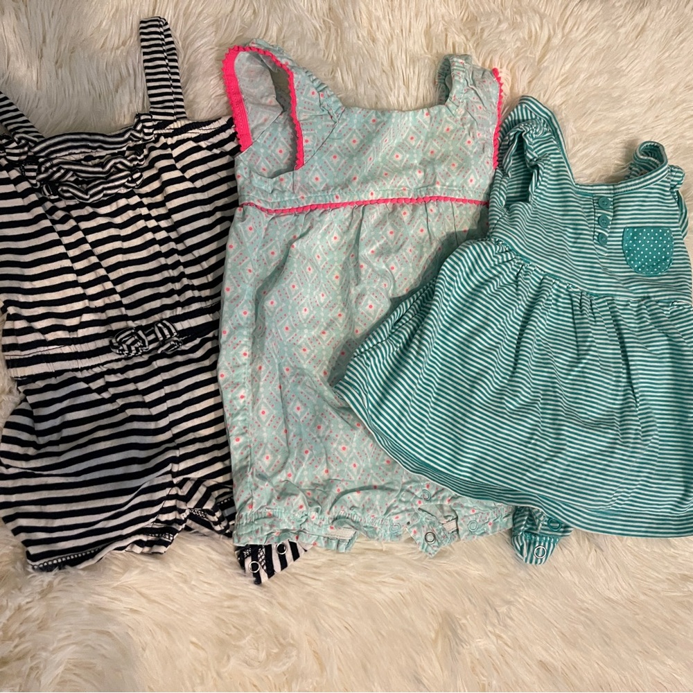 Baby Girl 6 months romper lot of 3